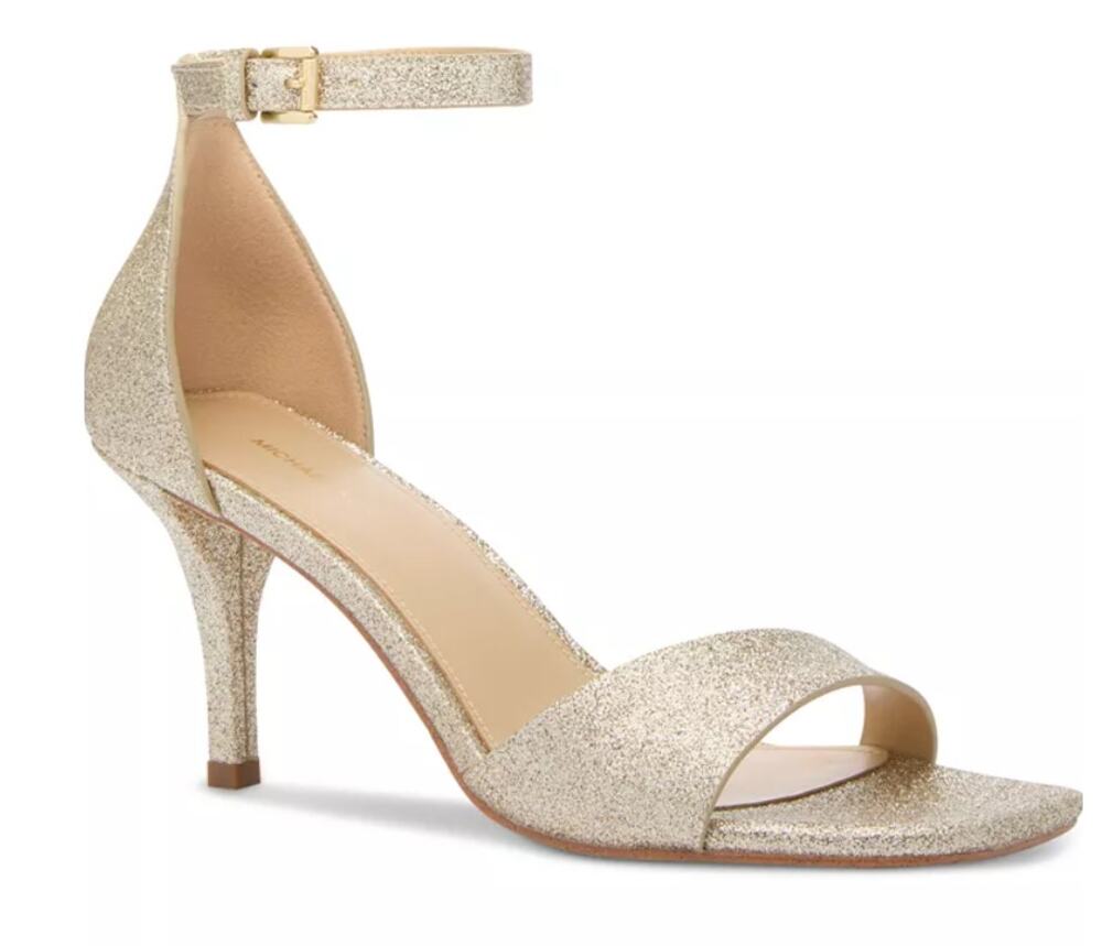 Michael Kors Shoes Women's Size 9 Gold Jaida Heeled Glitter Sandals New Box